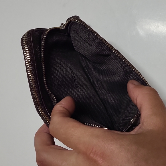 Coach Signature Wristlet Mini Bag Clutch Wallet Brown White Silver Women's OS - Picture 8 of 12